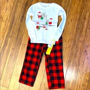 Adorable Carter's Santa Pajamas with Buffalo Plaid Print